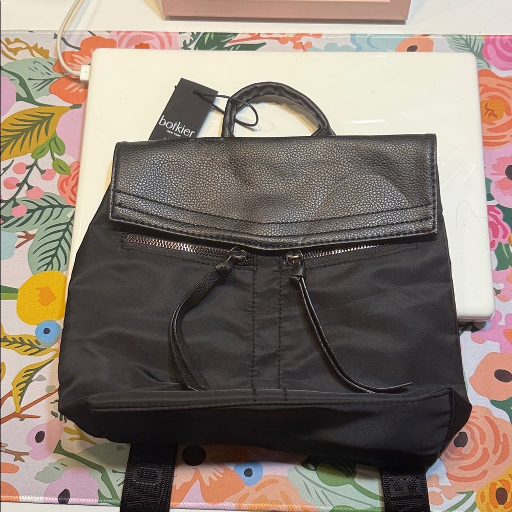 Botkier Black Textured Leather Backpack